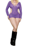 Plus Size Party Girl Cut Out Dress & G-String - purple-Magic Silk-ABC Underwear