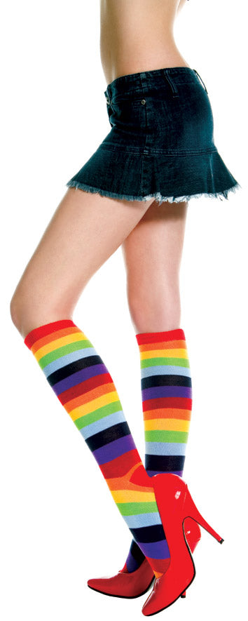 Rainbow Multi-Color Knee Sock