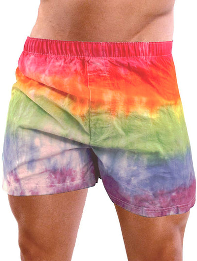 Rainbow Tie Dye Gay Pride Mens Boxer Shorts-NDS Wear-ABC Underwear