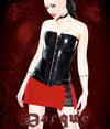 Red & Black Velvet/Wetlook Skirt-Coquette-ABC Underwear