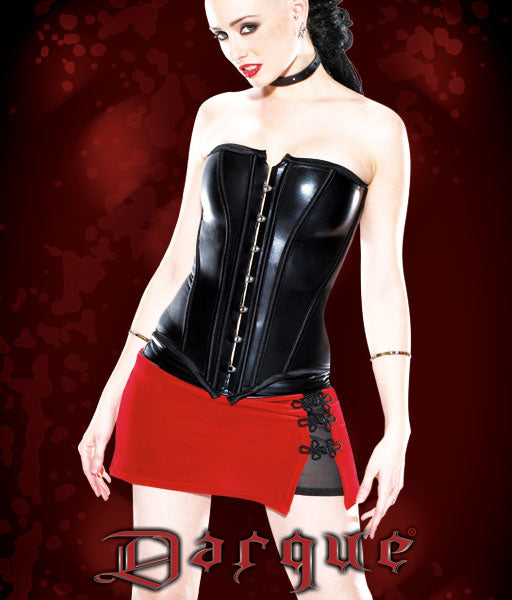 Red & Black Velvet/Wetlook Skirt