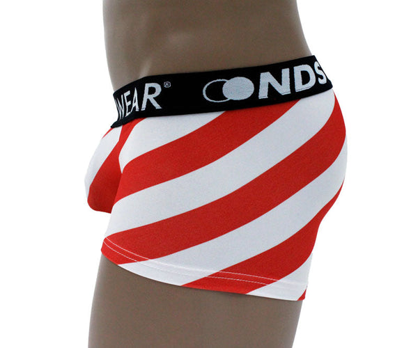 TooLoud Sporty Red and White Circle Boxer Brief Dual Sided Small