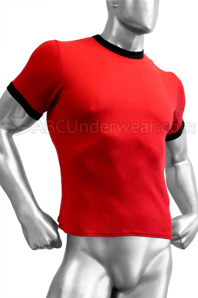 Ribbed Cotton Contrast T-Shirt by NDS Wear - Clearance
