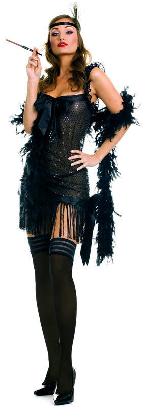 Sequined Flapper Dress with Bows Costume - Clearance