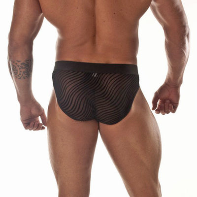 Sheer Black Panther Scoop Brief Men's Underwear-NDS Wear-ABC Underwear