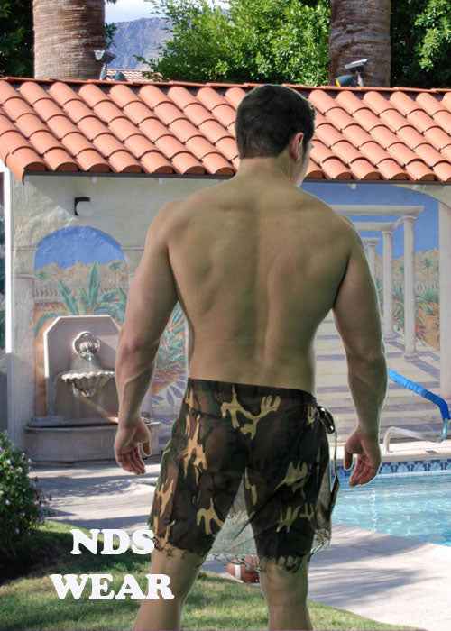 Sheer Camouflage Wrap Mini Sarong