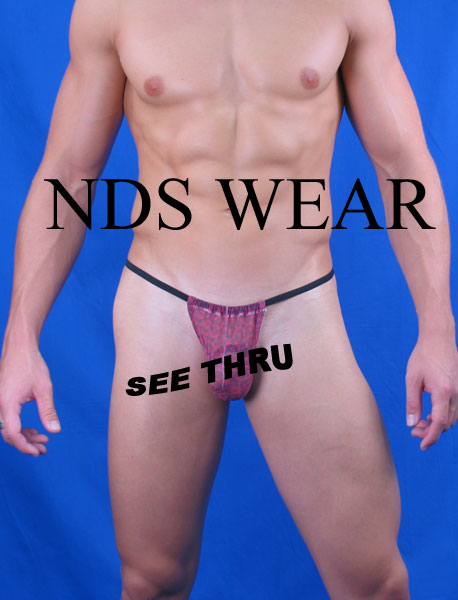 Sheer Red Cheetah Posing Strap