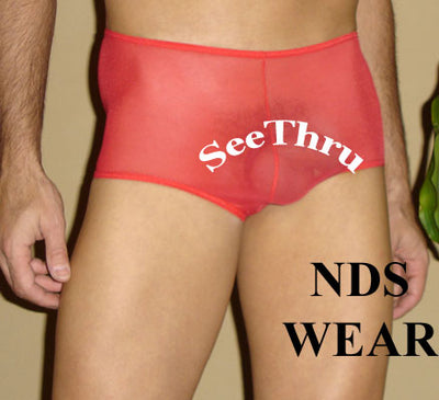 Sheer Roja Red Men's Short-ABC Underwear-ABC Underwear