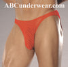 Sheer Wavy Red Lace Bikini - Small Clearance-Male Power-ABC Underwear