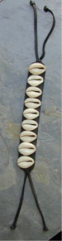 Shell Bracelet - Black Leather