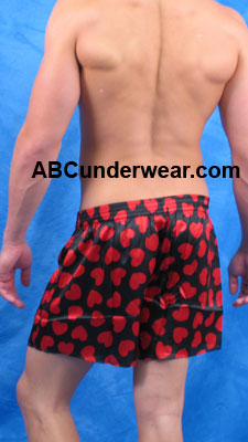 Silk Lounge Boxer with Hearts