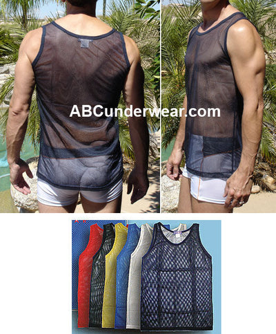 Single Pack Assorted Men's Mesh A-Shirt-Pride USA-ABC Underwear