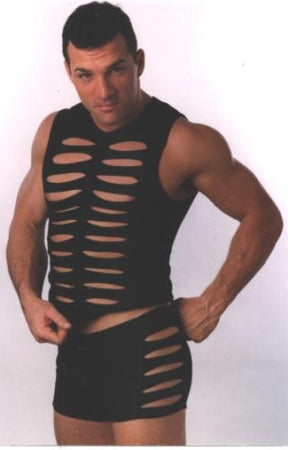 Slash Mesh Muscle Shirt