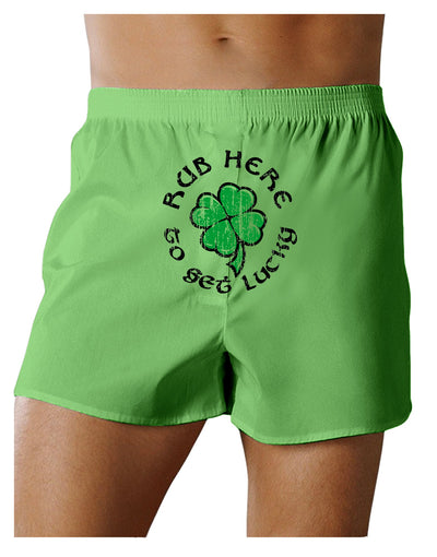 St Patricks Day Fun Kelly Green Plaid Printed Boxers