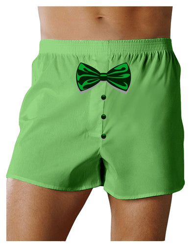 St Patricks Day Fun Kelly Green Plaid Printed Boxers