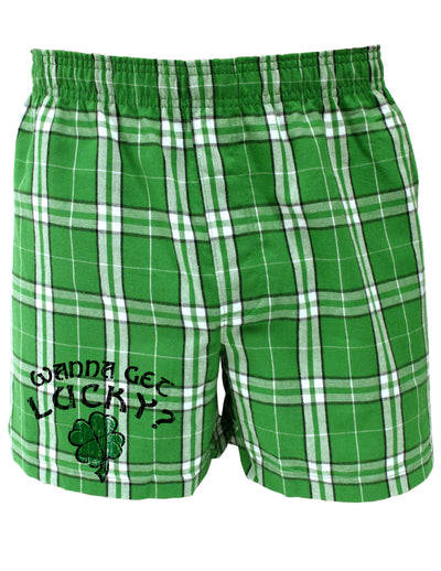St Patricks Day Fun Kelly Green Plaid Printed Boxers