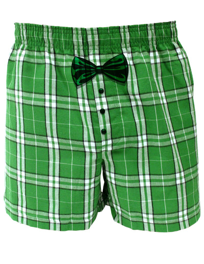 St Patricks Day Fun Kelly Green Plaid Printed Boxers
