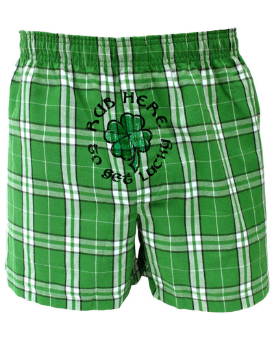 St Patricks Day Fun Kelly Green Plaid Printed Boxers