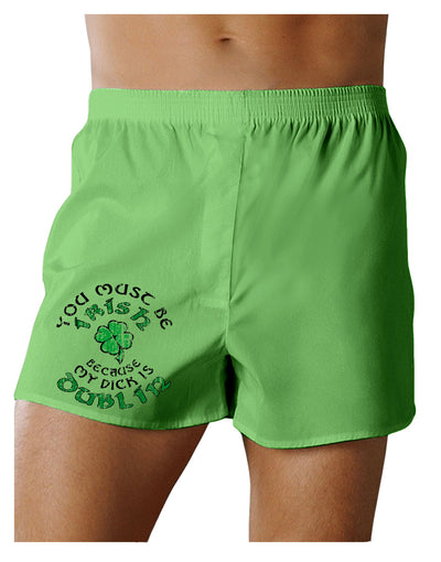 St Patricks Day Fun Kelly Green Plaid Printed Boxers