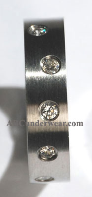 Stainless Steel Cubic Zirconia Stone Ring