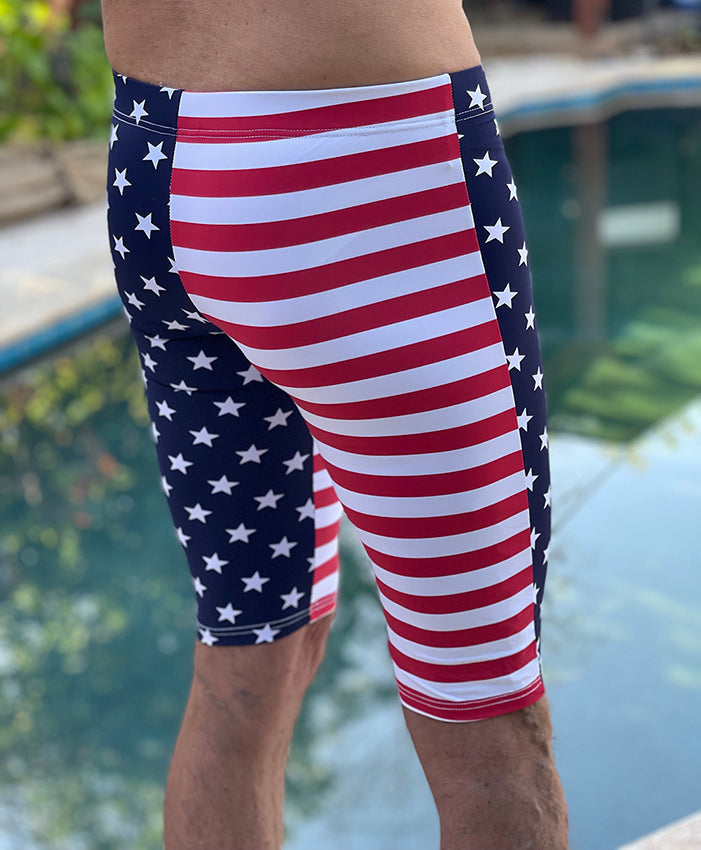 Stars and Stripes American Flag Jammer Swimsuit by Neptio