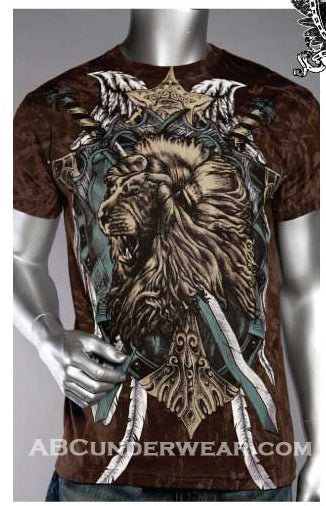 Stone Print Lion & Sword T-Shirt - Clearance Medium