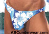 Stylish Blue Hibiscus Swim Thong for the Fashion-forward Beach Enthusiast-Male Power-ABC Underwear