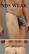 Stylish Camouflage Backless Pouch featuring C-ring-nds wear-ABC Underwear