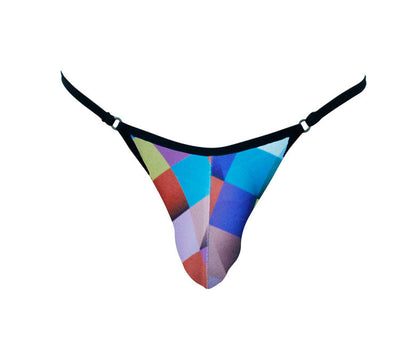 Stylish Diamond Pattern Men's Thong Featuring a Sophisticated Ring