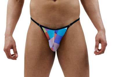 Stylish Diamond Pattern Men's Thong Featuring a Sophisticated Ring