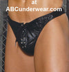 Stylish Leather Lace-Up Men's Thong: Elevate Your Wardrobe with Sophistication-ABCunderwear.com-ABC Underwear