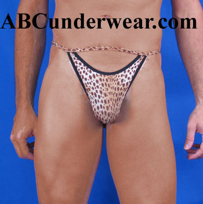 Stylish Leopard Thong with Open Front Design by Minee