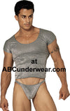 Stylish Silver Serpent Thong for the Modern Gentleman-Male Power-ABC Underwear