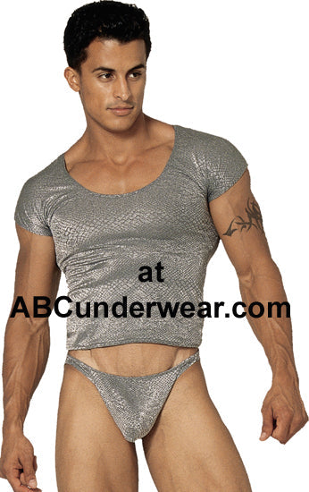 Stylish Silver Serpent Thong for the Modern Gentleman