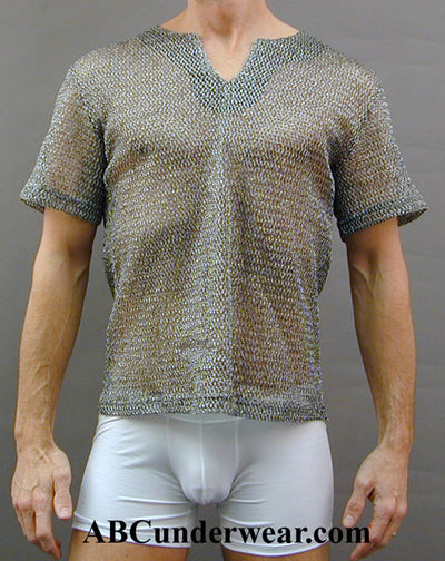 Stylish and Contemporary Metal Mesh Keyhole Shirt for Fashion Enthusiasts-nds wear-ABC Underwear