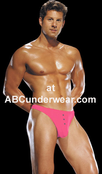 Stylish and Sophisticated Men's Silk Thong with Button Detailing-Magic Silk-ABC Underwear