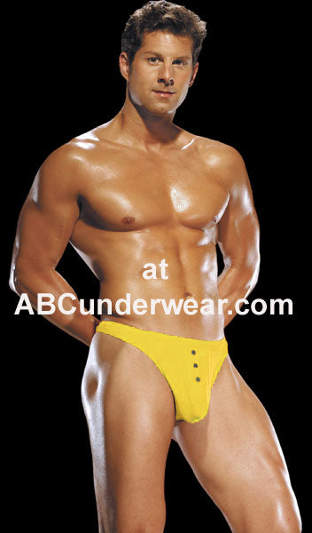 Stylish and Sophisticated Men's Silk Thong with Button Detailing