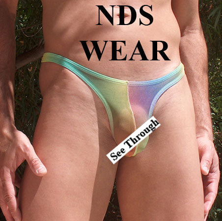 Stylish and Vibrant Men's Sheer Rainbow Thong