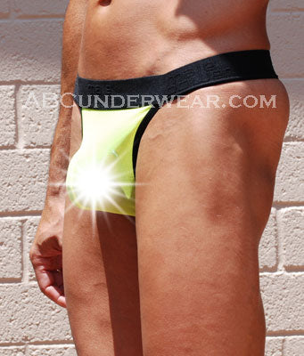 Stylish and Vibrant Sheer Neon Micro Thong for Men