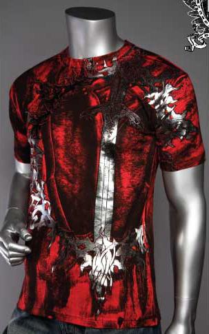 Sword Print Mens Tee Shirt- Clearance