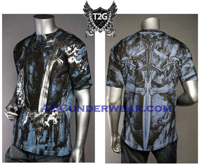 Sword Print Mens Tee Shirt- Clearance-T2G-ABC Underwear