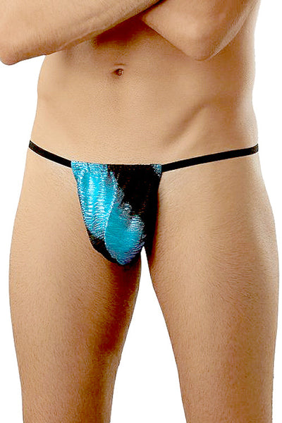 Textured Metallic Streak Mens Posing Strap G-String
