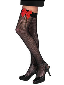 Thigh High Fishnets with Bow