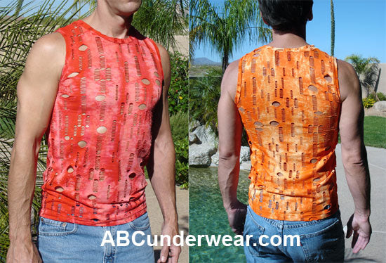Tie Dye Muscle Shirt with holes