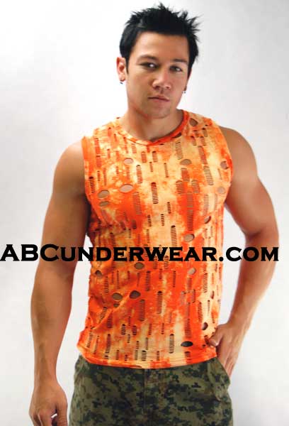 Tie Dye Muscle Shirt with holes