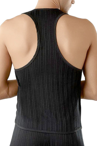 Touch Me Textured Stretch Mens Tank Top -Closeout