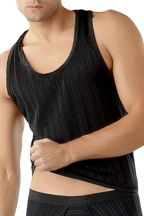 Touch Me Textured Stretch Mens Tank Top -Closeout