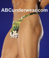 Tropical Paradise: Premium Men's Green Hawaiian Thong-Male Power-ABC Underwear
