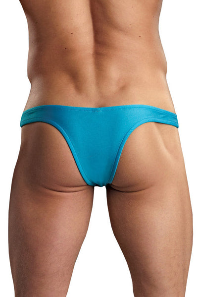 Turquoise Euro Male Spandex Pouch Wide-Back Thong Underwear-Male Power-ABC Underwear