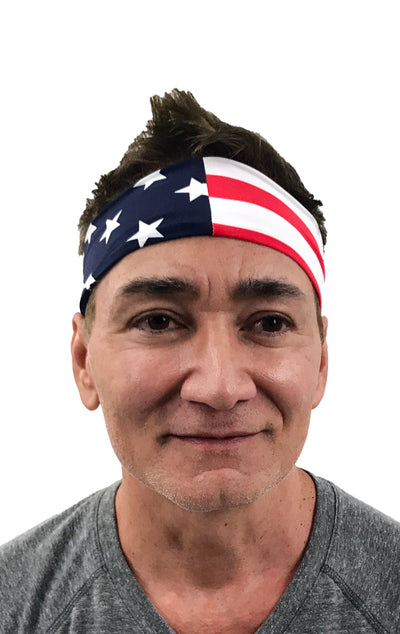 USA Flag Headband - Stars and Stripes Ties in Back - BLOWOUT!